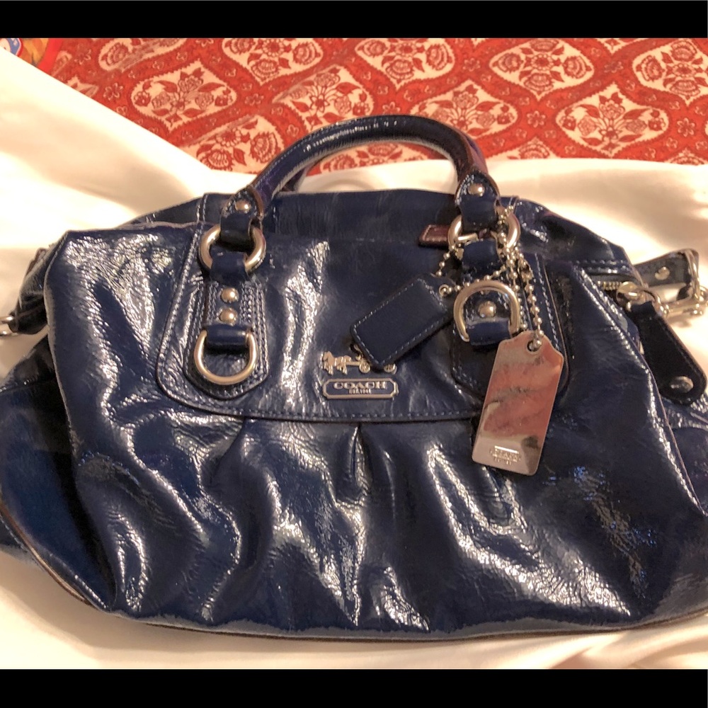 Coach patent blue medium bag. Great condition.